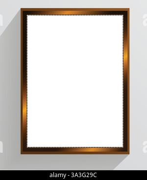 Goldener Vintage-Rahmen auf weißem Hintergrund. Stock Vektor