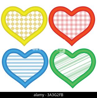 Herzsymbole gesetzt. Abstrakte romantische Herzformen Stock Vektor
