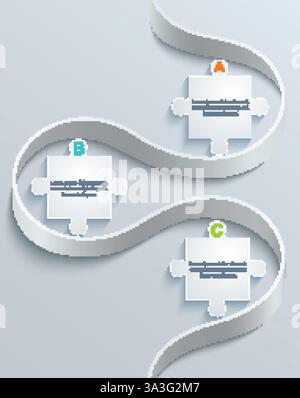 Abstrakter Teil der Puzzles Elemente Infografik Schritte Stock Vektor