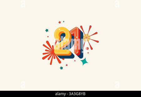 UK Greetings Geburtstagskarte Zum 21. – Rotes Design Mit Glanzdetails, 15,9x15,9 Cm