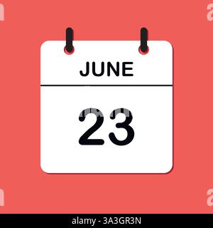 Juni. Symbol für Tageskalender für Design. Einfaches Design für Geschäftsbroschüren, Flyer, Printmedien, Werbung. Leicht bearbeitbar Stock Vektor