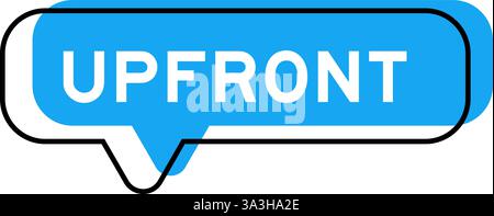 Sprechbanner und Blauschattierung mit Wort im Vorfeld auf weißem Hintergrund Stock Vektor