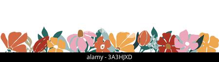 Vektorkunst florale bunte Banner, Rand, Overlay Stock Vektor