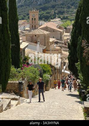 Calvari tritt in die Stadt Pollensa (Pollenca) auf Mallorca Stockfoto