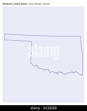 Oklahoma, Usa. Einfache Vektordarstellung. Statusform. Umrissstil. Grenze von Oklahoma. Vektorabbildung. Stock Vektor