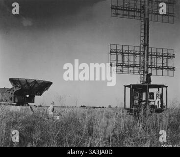Radar - Freya war ein Frühwarnradar, das von Deutschland während des Zweiten Weltkriegs eingesetzt wurde und nach der nordischen Göttin Freyja benannt wurde. Während des Krieges wurden über tausend Stationen gebaut. Stockfoto