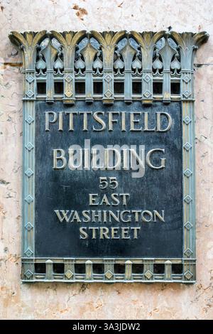 Fahren Sie auf das Pittsfield Building, 55 East Washington Street, Chicago. Stockfoto