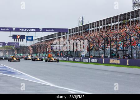 Melbourne, Australien. März 2025. Der Startpunkt des Formel 1 Grand Prix von Australien 2025 auf dem Albert Park Grand Prix Circuit. Quelle: SOPA Images Limited/Alamy Live News Stockfoto