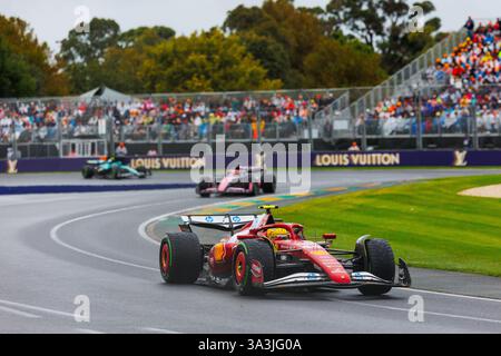Melbourne, Australien. März 2025. Lewis Hamilton aus Großbritannien fährt den (44) Scuderia Ferrari HP SF-25 während des F1 Grand Prix von Australien auf der Albert Park Grand Prix Strecke. Quelle: SOPA Images Limited/Alamy Live News Stockfoto