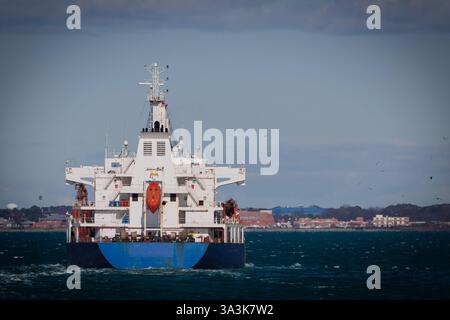Ein Tanker segelt auf dem Elizabeth River in der Nähe von Norfolk, Virginia. Stockfoto