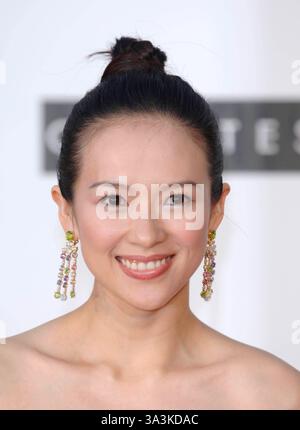 ZIYI ZHANG.amfAR Cinema Against AIDS 2005,.58. Internationales Filmfestival Cannes, Le Moulin des Mougins, Cannes, Frankreich, 19. Mai 2005..Portrait Kopfschmuck Ohrringe grüne Steine Haar bis Knoten. Ref.: PL.www.capitalpictures.com.sales@capitalpictures.com.©Capital Bilder Stockfoto