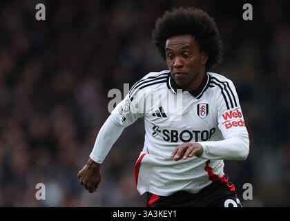 London, Großbritannien. März 2025. Willian of Fulham während des Premier League-Spiels im Craven Cottage in London. Der Bildnachweis sollte lauten: Paul Terry/Sportimage Credit: Sportimage Ltd/Alamy Live News Stockfoto