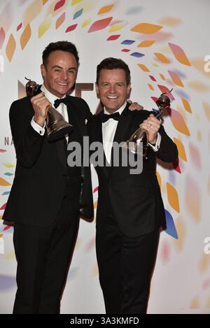 Anthony McPartlin und Declan DonnellyThe National Television Awards 2020 in der o2 Arena, Greenwich, London, England am 28. Januar 2020. CAP/PL ©Phil Loftus/Capital Pictures Stockfoto