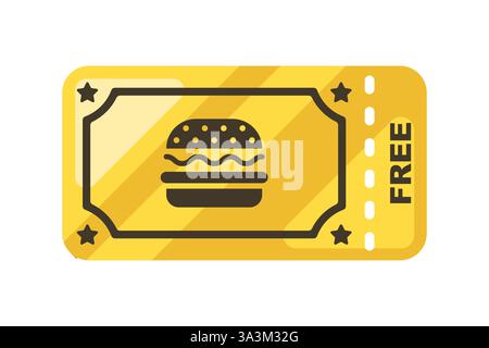 Symbol für kostenlosen Essensgutschein. Erhalten Sie kostenlose Produkte Stock Vektor