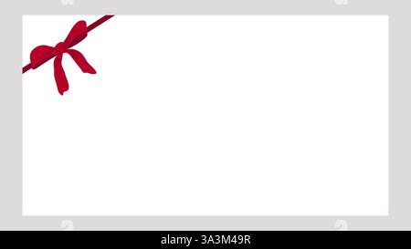 Rote Schleife handgezeichnet auf Banner. Dekorative Elemente für Weihnachtseinladungen und Geburtstagskarten. Vektorabbildung. Stock Vektor