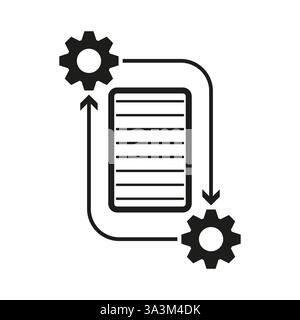 Prozesssymbol. Symbol für den Zahnradzyklus. Abbildung des Workflow-Diagramms. Vektorfluss-Vorzeichen. Stock Vektor