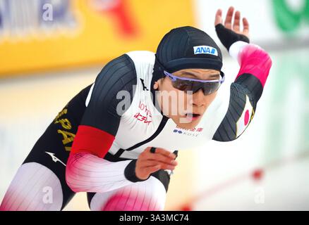 Wataru Morishige (JPN) auf 500-m-Männern während der ISU World Speed Skating Single Distance Championships am 14. März 2025 im Vikingskipet in Hamar, Norwegen Credit: SCS/Soenar Chamid/AFLO/Alamy Live News Stockfoto