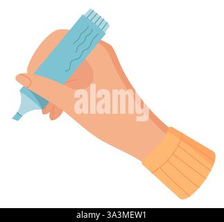 Handaufkleber Mit Textmarker Stock Vektor