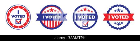 Abstimmungsbeutel-Set. Wahlaufkleber Stock Vektor
