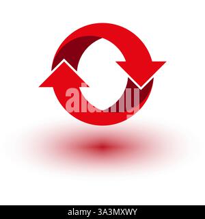 Rote Kreispfeile. Rotationssymbol. Aktualisierungssymbol. Vektorabbildung. Stock Vektor