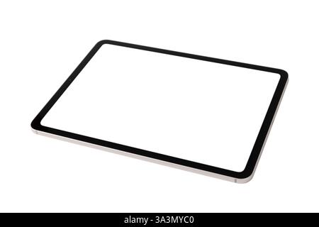 Digitaler Touchscreen-Computer isoliert auf weißem Hintergrund Stockfoto