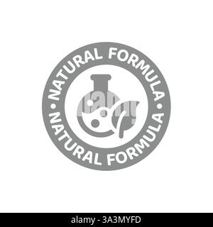 Vektorbeschriftung für natürliche Formel. Aufkleber oder Stempel für Kosmetik und Hautpflege. Stock Vektor