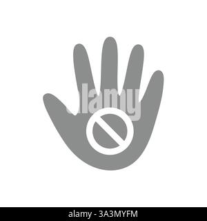Hand mit Stoppschild Vektorschild. Kein Berühren, nicht Berühren des Vektorsymbols für Gesten. Stock Vektor