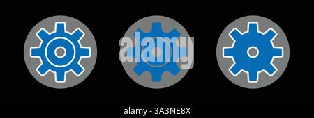 Einstellung von Symbolvektor, Extras, Zahnrad, Zahnradzeichen. Hilfe Option Konto Konzept. Trendiger flacher Stil für Grafikdesign, Logo und Mobile App Stock Vektor