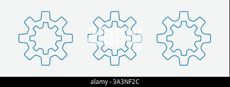 Einstellung von Symbolvektor, Extras, Zahnrad, Zahnradzeichen. Hilfe Option Konto Konzept. Trendiger flacher Stil für Grafikdesign, Logo und Mobile App Stock Vektor