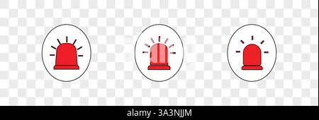 Sirene-Symbol. Roter Notruf-Blitz. Symbol Für Fahrzeuganlage. Stock Vektor
