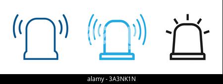 Symbol für Sirenenenlinie, Umrisssymbol, Vektordarstellung, Konzeptzeichen Stock Vektor