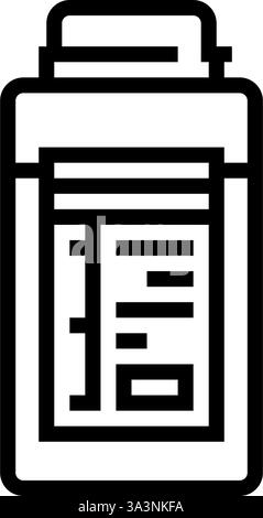 Wasserprobenflasche Welt Ozean Linie Symbol Vektor Illustration Stock Vektor