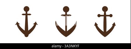 Anker-Symbol. Marine Anker Vektor flach Stock Vektor