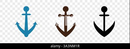 Symbol für Ankervektor. Pirate Nautical Seefahrt Boot. Ideal für Logo, Symbol, Symbol. Stock Vektor