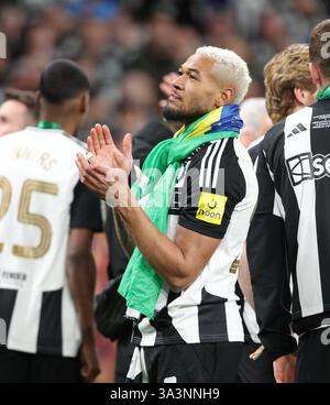 London, Großbritannien. März 2025. Joelinton (NU) beim Finale des Carabao Cup - Liverpool gegen Newcastle United, im Wembley Stadium, London, Großbritannien am 16. März 2025. Quelle: Paul Marriott/Alamy Live News Stockfoto