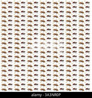 Bienen, Fliegen mit Früchten als Musterhintergrund Stock Vektor