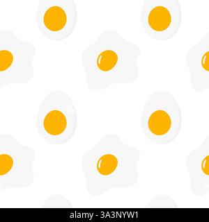 Halbes hart gekochtes Ei gebratenes Ei mit Eigelb nahtloses Muster Ei Tag Essen Hintergrund oder Tapetenidee. Isolierte Vektor-Illustration Thematische oder Menükarten, Web-Werbebanner, Faltblätter, Poster, Etikett, Tag Stock Vektor