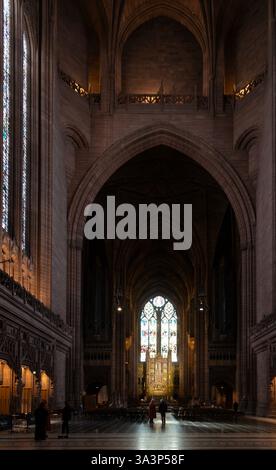 Inneres der Anglikanischen Kathedrale Church of Christ in Liverpool, Liverpool Cathedral, Liverpool, England, Großbritannien Stockfoto