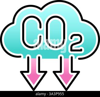 Symbol „keine CO2-Emissionen“. Kohlendioxid-Verschmutzungsökologie und Umweltsymbol. Illustration der Kohlenstoffreduzierung. Stock Vektor