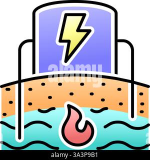 Symbol Für Geothermische Energie. Logo Für Erneuerbare Energien. Stock Vektor