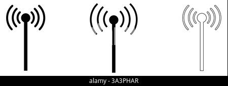 Antennenturm, dünne Linien, Symbol, isolierte Ausführung Stock Vektor