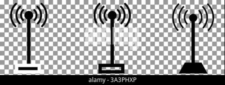 Einfache Antenne mit Funkwellen vektor Symbol Stock Vektor