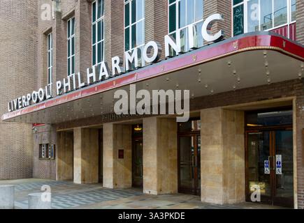 Liverpool Philharmonic Hall, Konzerthalle, Hope Street, Georgian Quarter, Liverpool, England, Großbritannien wurde 1939 eröffnet Stockfoto