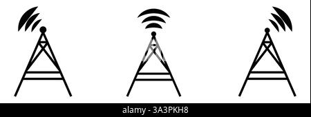 Symbol des Mobiltelefonturms auf weißem Hintergrund. Wireless-Technologie. Symbol, Schaltfläche, grafisches Designelement Stock Vektor