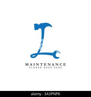 Letter L House Maintenance Logo. Buchstabe L Symbol für Gebäudekonstruktion Stock Vektor