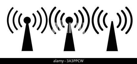 Signalmast-Symbol, Abbildung, Vektor auf weißem Hintergrund. Stock Vektor