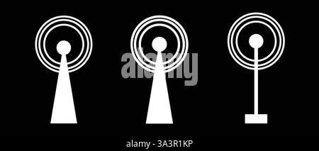 Kommunikation Funk turm Signal wellen Vektor icon Stock Vektor