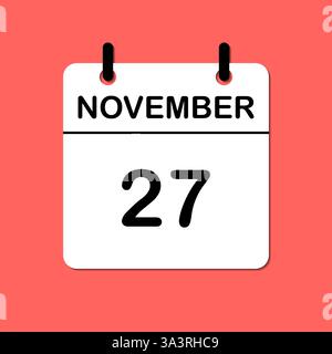 November: Symbol für Tageskalender für Design. Einfaches Design für Geschäftsbroschüren, Flyer, Printmedien, Werbung. Leicht bearbeitbar Stock Vektor