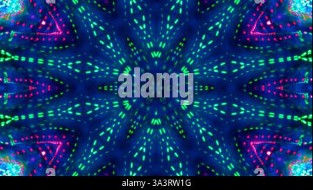 Hintergrund mit abstraktem Muster aus farbenfrohen Neonlichtern für Design Stockfoto