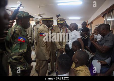 Port-au-Prince, Port-au-Prince, Haiti. März 2025. Beerdigung zweier haitianischer Soldaten, die während eines Angriffs auf Delmas 30, Port-au-Prince, getötet wurden. (Credit Image: © Patrice Noel/ZUMA Press Wire) NUR REDAKTIONELLE VERWENDUNG! Nicht für kommerzielle ZWECKE! Quelle: ZUMA Press, Inc./Alamy Live News Stockfoto